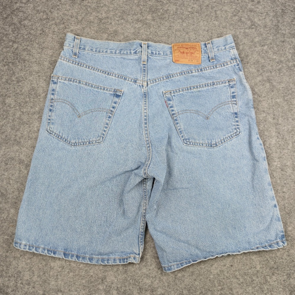 VTG Y2K 550 Relaxed Fit Jean Shorts Men's 38 Fits 37 x 10 Blue Denim Made In USA - Picture 7 of 8